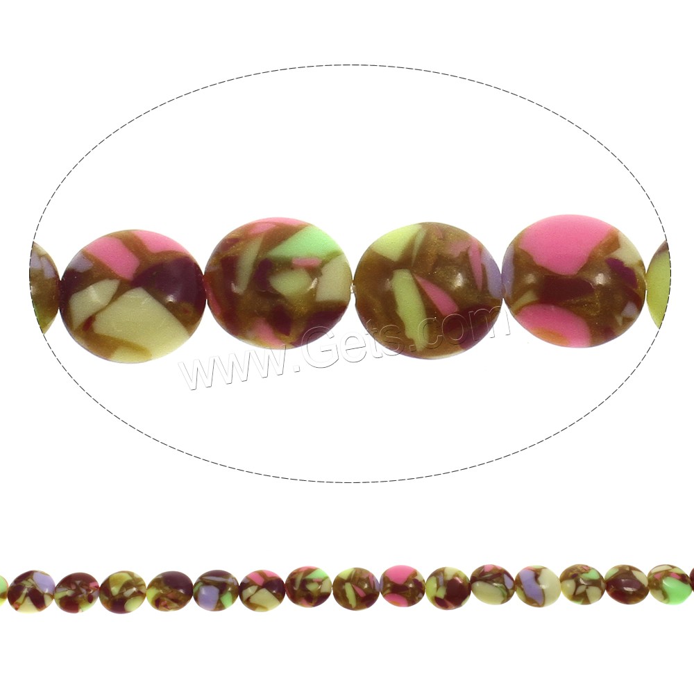 Mosaik Türkis Perlen, flache Runde, verschiedene Größen vorhanden, Bohrung:ca. 1.5mm, Länge:ca. 15.5 ZollInch, verkauft von Strang