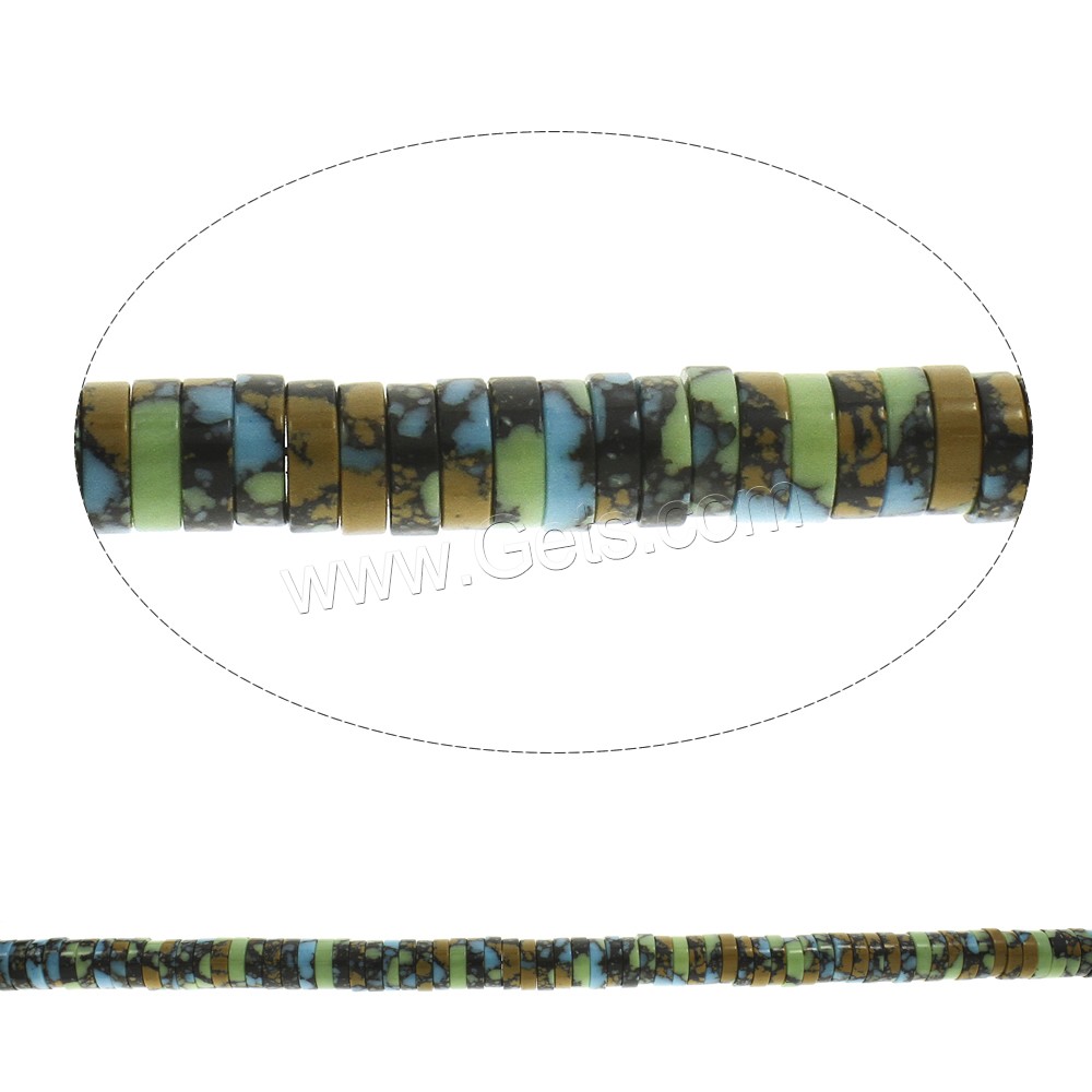 Abalorio de la turquesa mosaica, Turquesa mosaico, Heishi, sintético, diverso tamaño para la opción, agujero:aproximado 1mm, longitud:aproximado 15.5 Inch, Vendido por Sarta