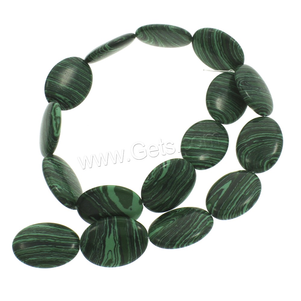 Synthetic Malachite Beads, Flat Oval, different size for choice, Hole:Approx 1mm, Length:Approx 15.5 Inch, Sold By Strand