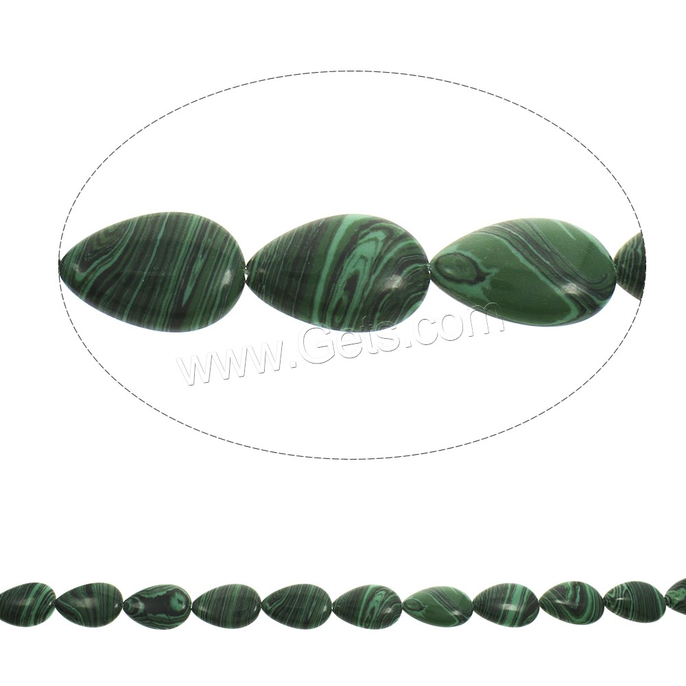 Synthetic Malachite Beads, Teardrop, different size for choice, Hole:Approx 1mm, Length:Approx 15.5 Inch, Sold By Strand