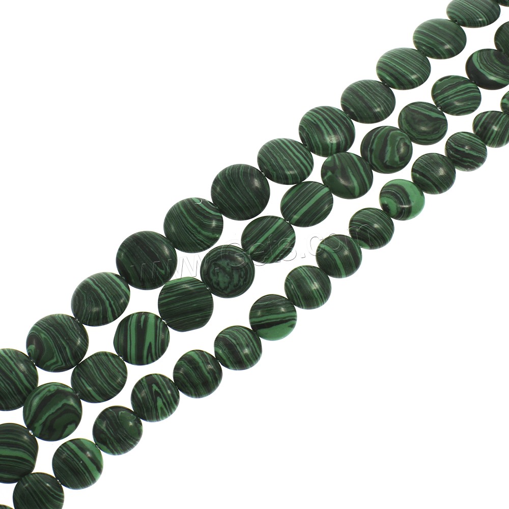 Synthetic Malachite Beads, Flat Round, different size for choice, Hole:Approx 1mm, Length:Approx 15.5 Inch, Sold By Strand