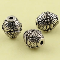 Brass Jewelry Beads, Oval, antique silver color plated, lead & cadmium free Approx 1mm 