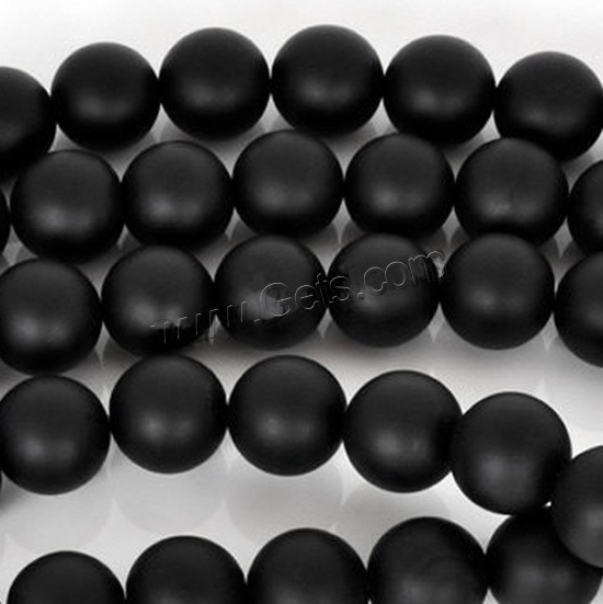 Natural Black Agate Beads, Round, different size for choice & frosted, Length:Approx 15 Inch, Sold By Strand