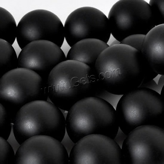 Perles Agates Noires naturelles, agate noire, Rond, normes différentes pour le choix & givré, Longueur:Environ 15 pouce, Vendu par brin