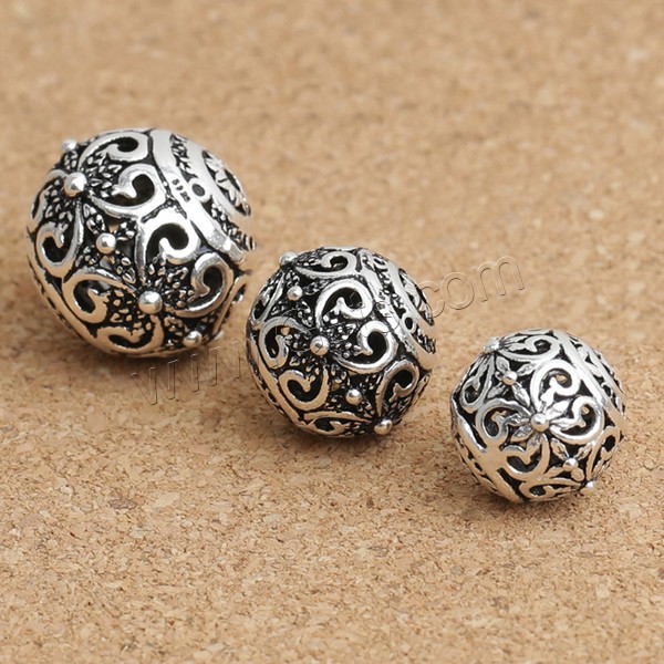 Thailand Sterling Silver Beads, Round, different size for choice & hollow, Sold By PC