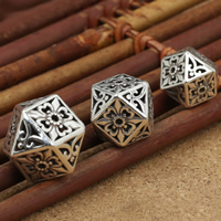 Thailand Sterling Silver Beads, Polygon & hollow 
