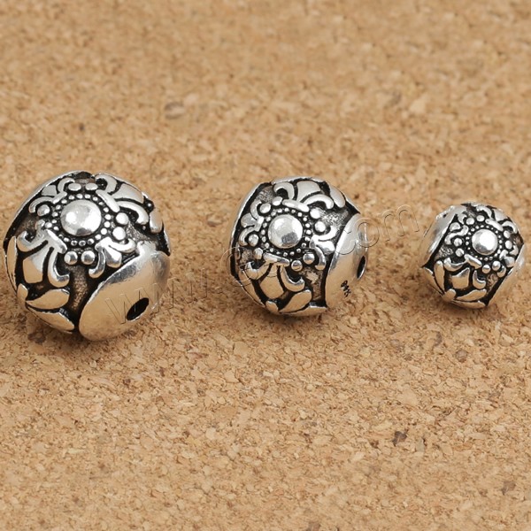 Bali Sterling Silber Perlen, Thailand, rund, verschiedene Größen vorhanden, verkauft von PC