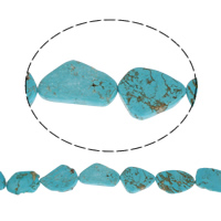 天然染めた松石ビーズ, 染色トルコ石, ナゲット, 異なるサイズの選択, ブルー, 15-55mm, 長さ:16 インチ, 売り手 KG