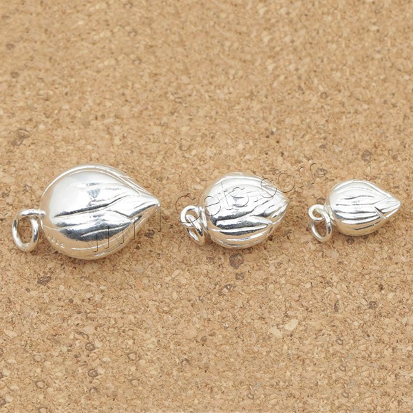Sterling Silver Flower Pendants, 925 Sterling Silver, Flower Bud, different size for choice, Hole:Approx 3mm, Sold By PC