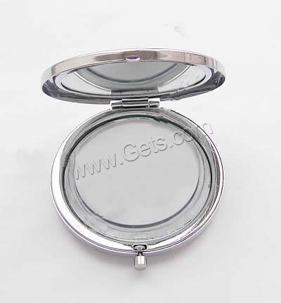 Messing Kosmetikspiegel, mit Kristall & Glas, flache Runde, verschiedenen Qualitäten für die Wahl & facettierte, keine, 70x70x16mm, verkauft von PC