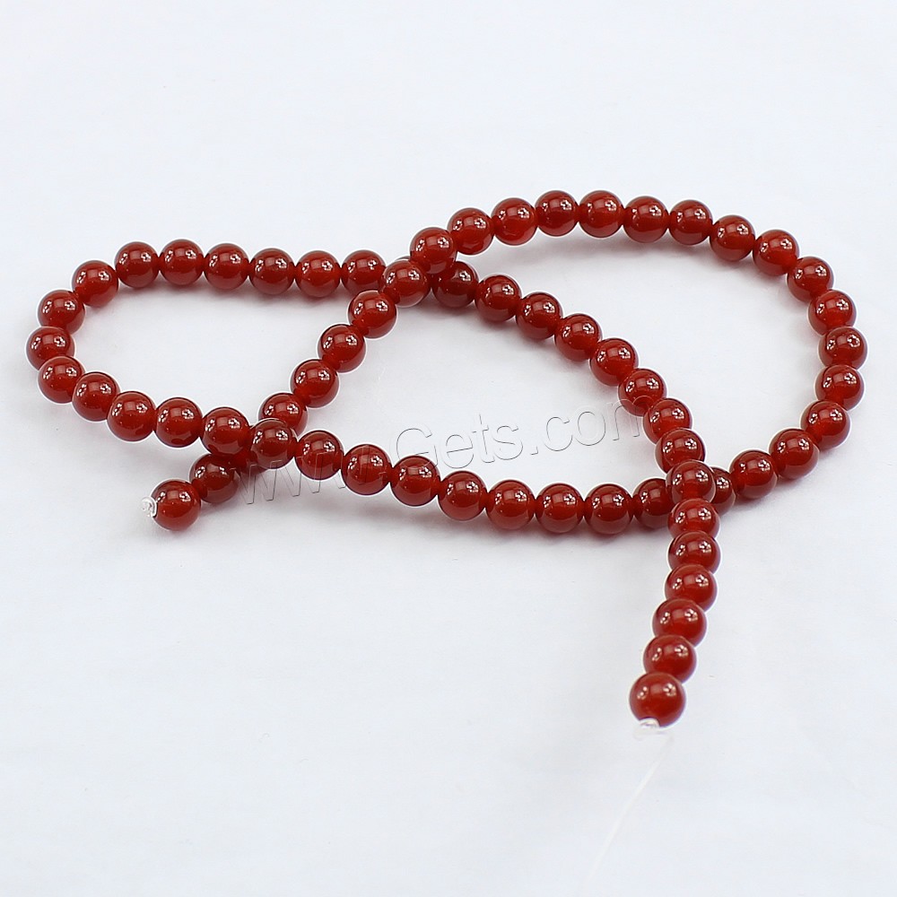 Perles Agates rouges naturelles, agate rouge, Rond, normes différentes pour le choix, Niveau AA, Trou:Environ 1mm, Longueur:Environ 15.5 pouce, Vendu par brin
