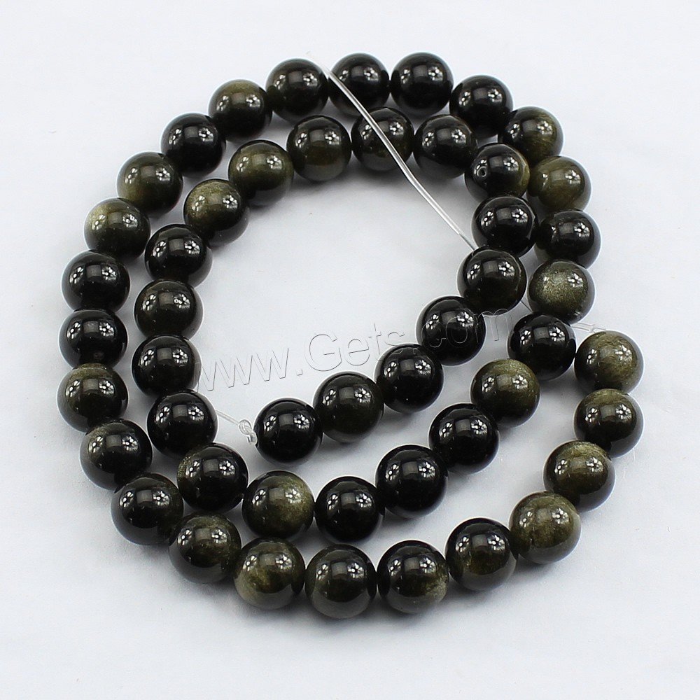Black Obsidian Beads, Natural Black Obsidian, Round, different size for choice, Hole:Approx 1mm, Length:Approx 15.5 Inch, Sold By Strand