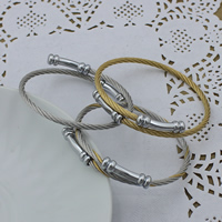 Stainless Steel Bangle, plated, adjustable 3mm, Inner Approx 54mm Approx 6.5 Inch 