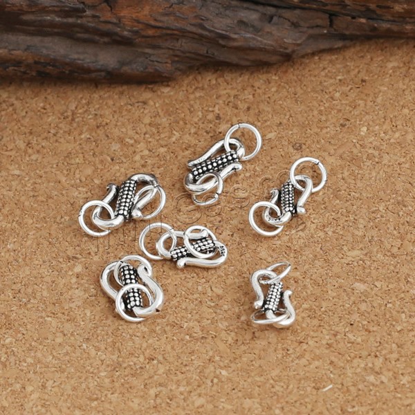Thailand Sterling Silver S Shape Clasp, different size for choice, Hole:Approx 2mm, Sold By PC
