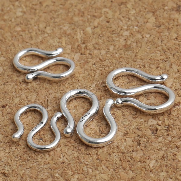 Thailand Sterling Silver S Shape Clasp, different size for choice, Sold By PC