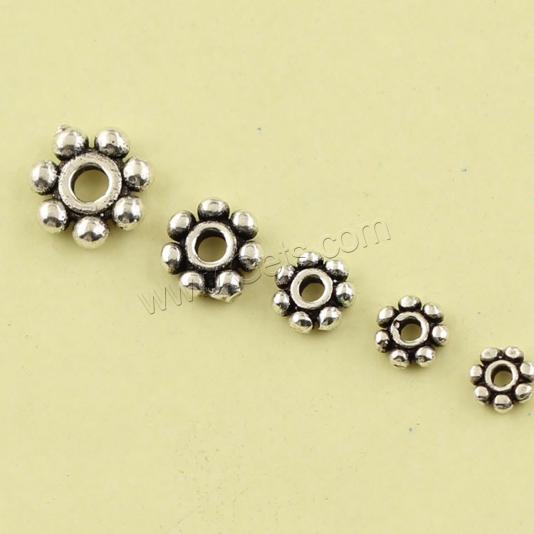 Brass Spacer Bead, Flower, antique silver color plated, different size for choice, lead & cadmium free, Sold By PC