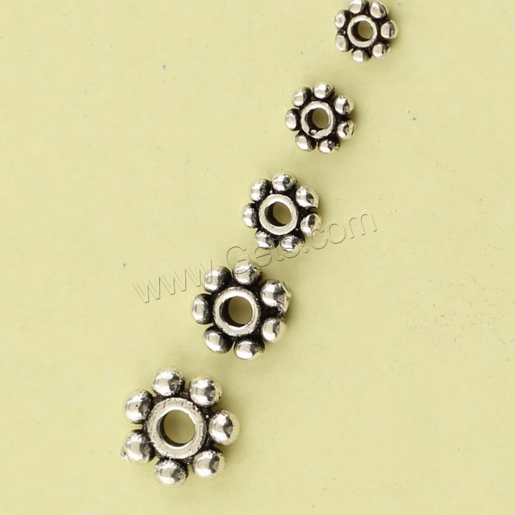 Brass Spacer Bead, Flower, antique silver color plated, different size for choice, lead & cadmium free, Sold By PC