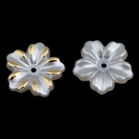 ABS-Kunststoff-Perlen Perlkappen, Blume, verschiedene Stile für Wahl, 13x1mm, Bohrung:ca. 1mm, 1000PCs/Tasche, verkauft von Tasche