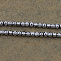 Non Magnetic Hematite Beads, Round, platinum color plated, 4mm Approx 1.5mm Approx 16 Inch, Approx 