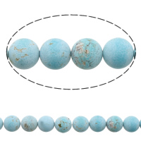Perles en Turquoise naturelle, Rond, givré, bleu ciel, 10mm Environ 1mm Environ 15.5 pouce, Environ Vendu par brin