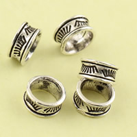Brass Spacer Beads, Bamboo, antique silver color plated, large hole, lead & cadmium free, 7.7mm Approx 5mm 