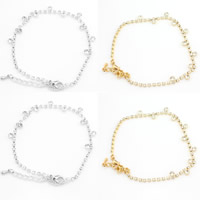 Zinc Alloy Anklet, with 5cm extender chain, plated, with rhinestone lead & cadmium free, 22cm Approx 8.5 Inch 