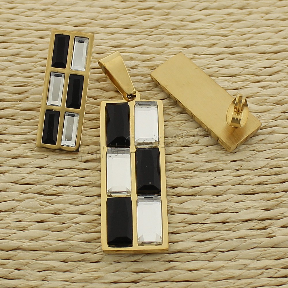 Fashion Stainless Steel Jewelry Sets pendant earring with Glass