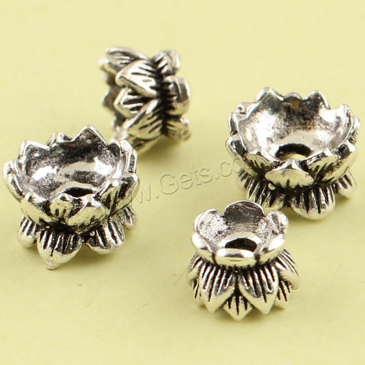 Brass Bead Cap, Flower, antique silver color plated, different size for choice & double-sided, lead & cadmium free, Hole:Approx 2mm, Sold By PC