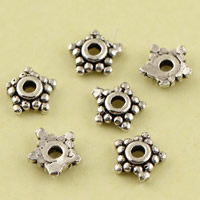 Brass Bead Cap, Star, antique silver color plated, lead & cadmium free Approx 1mm 