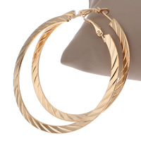 Brass Hoop Earring, gold color plated, flower cut, nickel, lead & cadmium free 