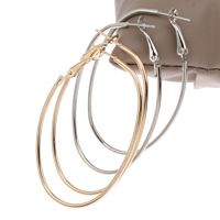 Messing Hoop Ohrringe, plattiert, keine, frei von Nickel, Blei & Kadmium, 36x57x2mm, verkauft von Paar