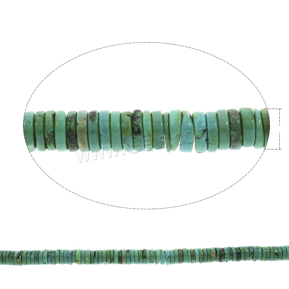 Natural Turquoise Beads, Heishi, different size for choice, green, Hole:Approx 1mm, Length:Approx 15 Inch, Sold By Strand