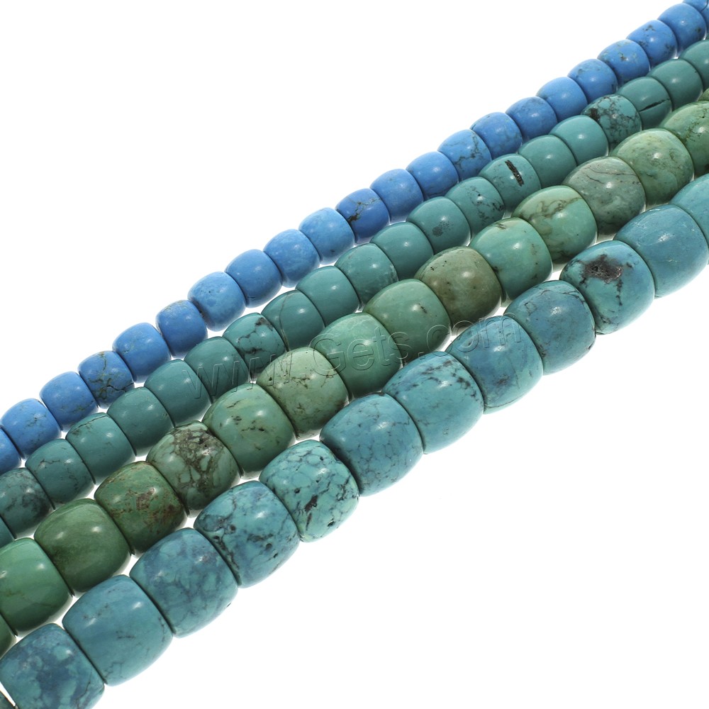 Natural Turquoise Beads, Drum, different size for choice, more colors for choice, Hole:Approx 1mm, Length:Approx 15.5 Inch, Sold By Strand