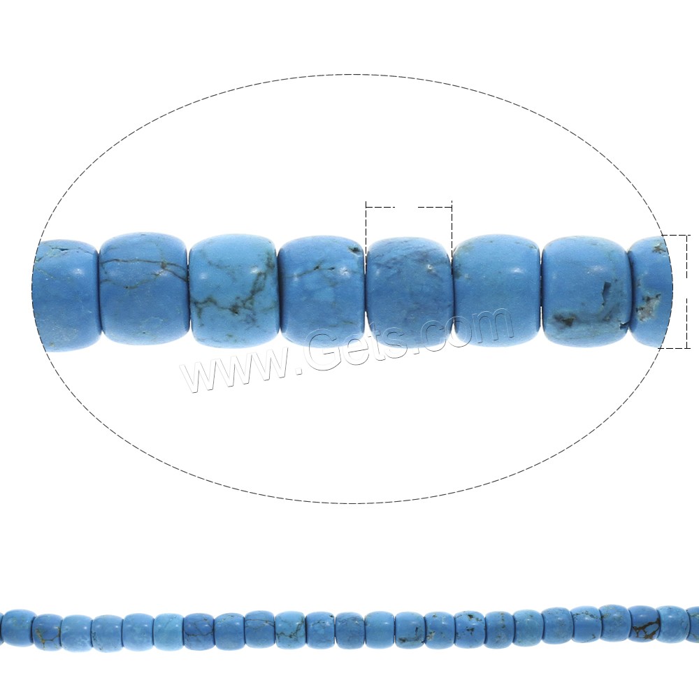 Perles en Turquoise naturelle, tambour, normes différentes pour le choix, plus de couleurs à choisir, Trou:Environ 1mm, Longueur:Environ 15.5 pouce, Vendu par brin