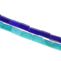 Gefärbte Jade Perlen, Zylinder, facettierte, keine, 8x13mm, Bohrung:ca. 1mm, Länge:ca. 15.5 ZollInch, ca. 30PCs/Strang, verkauft von Strang