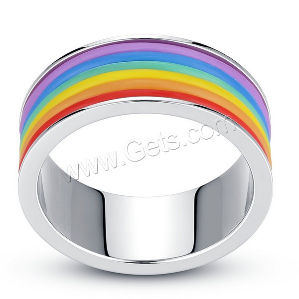 Stainless Steel Finger Ring, with Silicone, different size for choice, original color, 9mm, Sold By PC