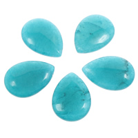 окрашенная Jade кабошон, Каплевидная форма, плоской задней панелью, голубой продается PC