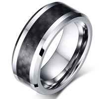 Men Tungsten Steel Ring in Bulk, plated & for man & decal, 8mm 