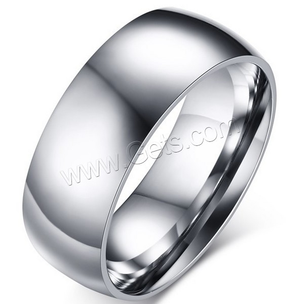 Men Stainless Steel Ring in Bulk, different size for choice, original color, 8mm, Sold By PC