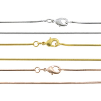 Латунная Цепочка "Кабель" для ожерелья
, Латунь, Другое покрытие, змея цепи, Много цветов для выбора, 1mm, длина:Приблизительно 17.5 дюймовый, продается Strand