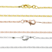 Латунная Цепочка "Кабель" для ожерелья
, Латунь, Другое покрытие, Бар цепи, Много цветов для выбора длина:Приблизительно 17 дюймовый, продается Strand