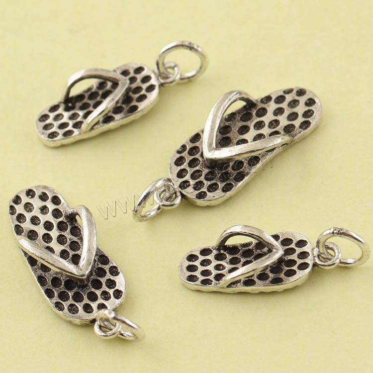 Brass Shoes Pendants, antique silver color plated, different size for choice, lead & cadmium free, Hole:Approx 3.5mm, Sold By PC