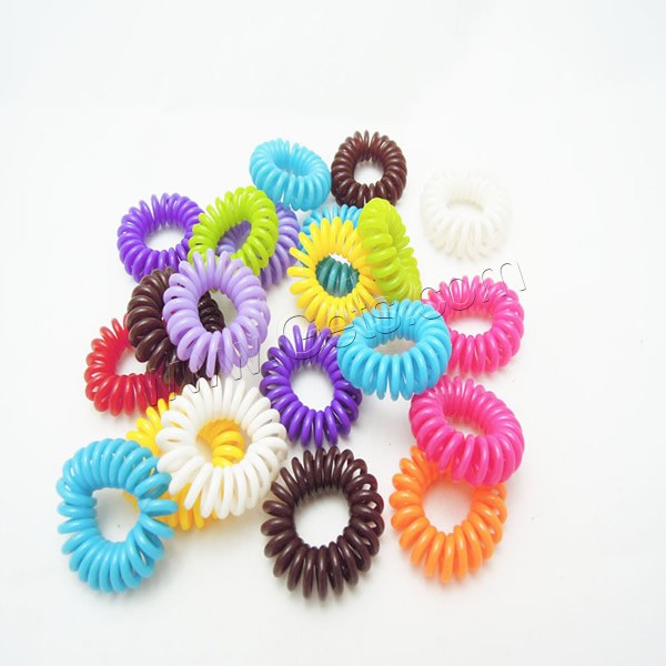 Phone Wire Hair Elastic, Plastic, different size for choice & solid color, mixed colors, Sold By PC