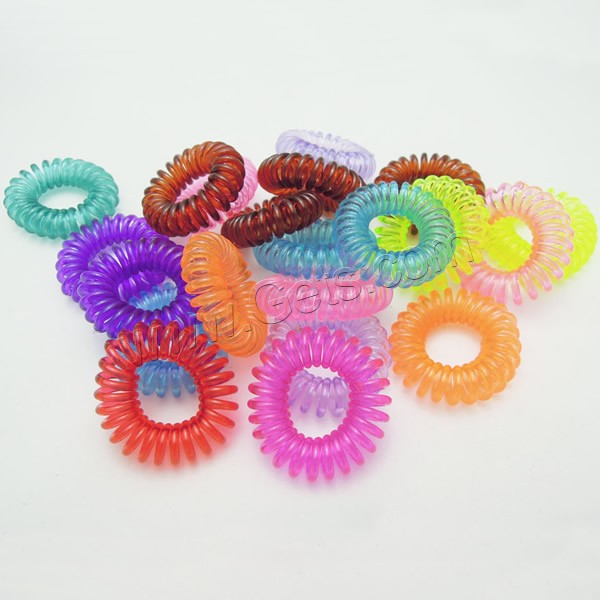 Phone Wire Hair Elastic, Plastic, transparent & different size for choice, mixed colors, Sold By PC