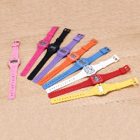 Women Wrist Watch, Silicone, with Plastic & Zinc Alloy, platinum color plated, Unisex 34mm Approx 8.5 Inch 