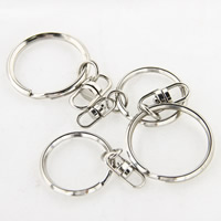 Eisen Schlüssel Split Ring, Platinfarbe platiniert, mit Verlängerungskettchen, frei von Blei & Kadmium, 1.8x25mm, 1000PCs/Tasche, verkauft von Tasche