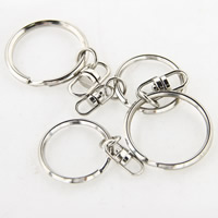 Eisen Schlüssel Split Ring, Platinfarbe platiniert, mit Verlängerungskettchen, frei von Blei & Kadmium, 1.8x28mm, 1000PCs/Tasche, verkauft von Tasche