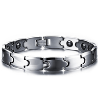 Stainless Steel Healing Bracelets, Tungsten Steel, with Hematite, hygienical original color 