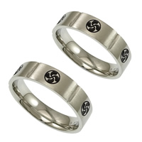Esmalte de acero inoxidable anillo de dedo, diverso tamaño para la opción, color original, 6x2mm, Vendido por UD