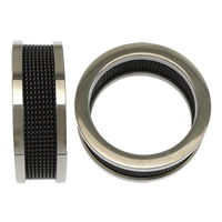 Stainless Steel Large Hole Beads, plated, two tone Approx 23mm 